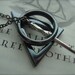 THE DEATHLY HALLOWS - Unisex Wizarding Inspired Necklace Hematite Gunmetal Three Peverell Brothers Guy Man