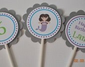 Mermaid Cupcake toppers, set of 12