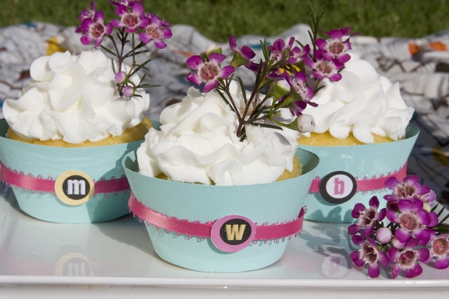 Personalized Letter Cupcake Wrappers