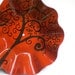 Red Hand Painted Vinyl Record Bowl