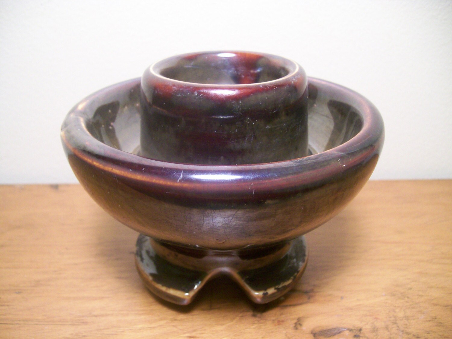 LOCKE Brown Ceramic Insulator Vintage Collectible by 12karri