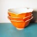 vintage Orange Lotus Bowls, set of 3