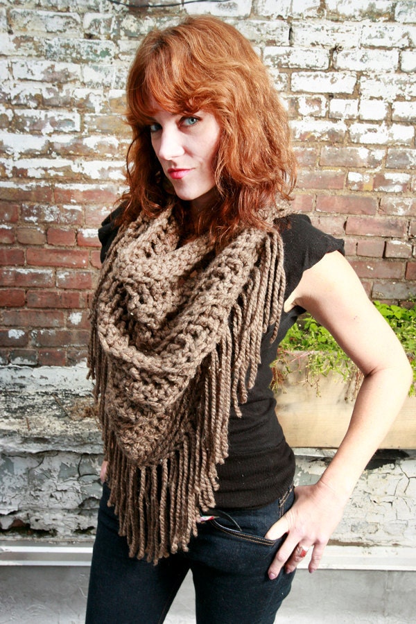 SALE - The Lola Scarf in Barley/Taupe/Brown