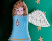 Hand painted Glass Angel figure