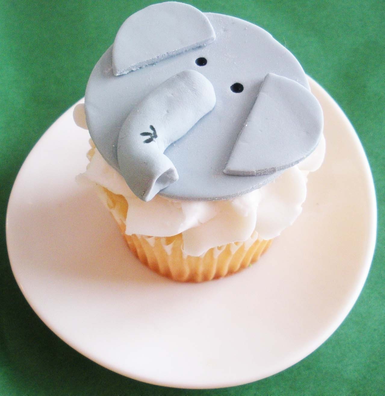 Elephant Fondant Cupcake Topper for Jungle or Safari Theme Birthday or Shower