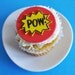 Pow Fondant Cupcake Toppers for Superhero Theme Birthday Parties