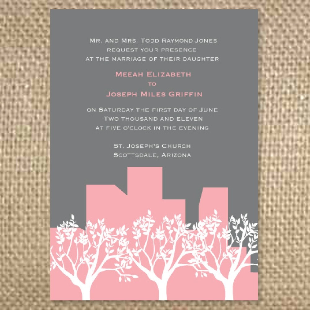 Modern City Scape Wedding Invitation