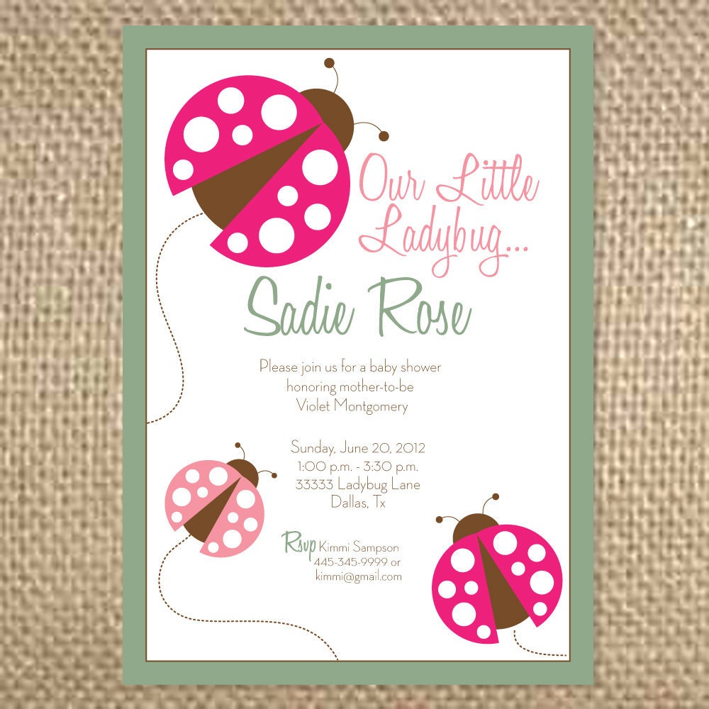 Little Ladybug Baby Shower/Invitation