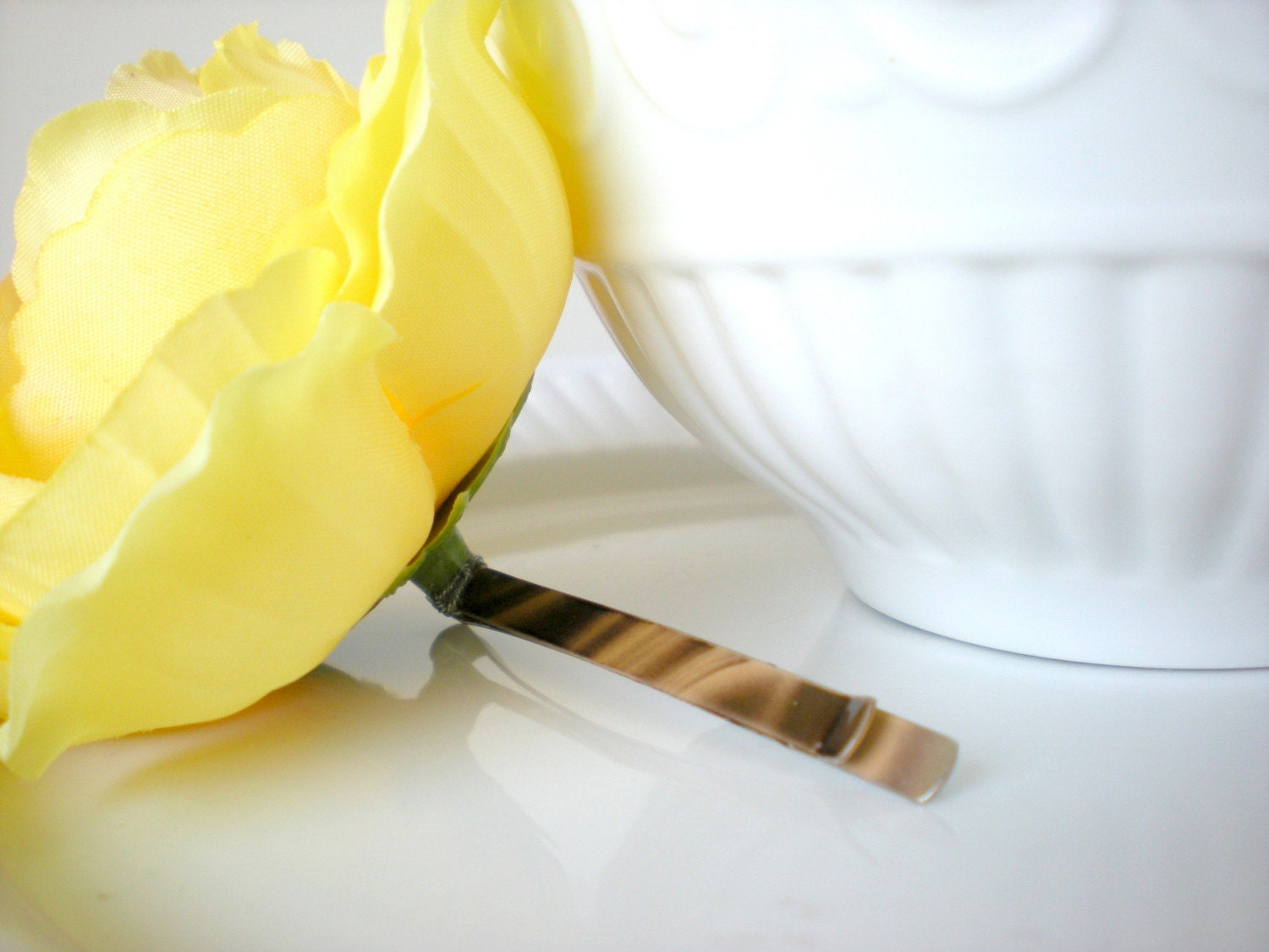 June Star Hair Pin, Wedding, Accessory, Flower, Rose, Yellow, Accessories by Eternal Eden on Etsy