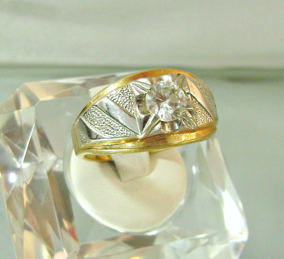 Vintage Ring Lind K Hge Men S Solitaire Cubic Zirconia