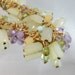 Vintage Charm Bracelet.  Frosted Beads.  Green. Mint. Purple.