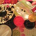 Black, White, Pink & Orange Button Picture Frame for 4"x6" Photo