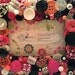 Black, White, Pink & Orange Button Picture Frame for 4"x6" Photo