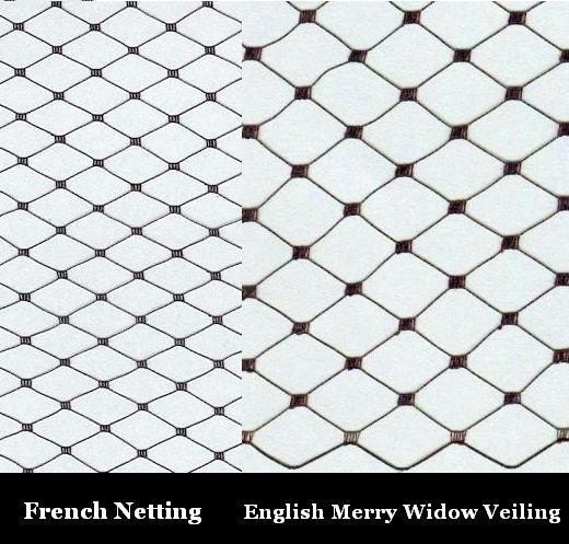 Multi-pack RWM-BLACK  -  Black Regular and wide French netting, and English Merry Widow veiling