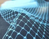 Turquoise Blue French Netting Fabric -  for DIY birdcage veils and fascinators - 9 inch wide