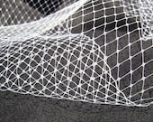 WHITE - 1/2 yard French netting fabric - 9 inch wide -  for DIY birdcage veils and fascinators