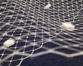 IVORY - 1  yard French netting with chenille dots - - for DIY birdcage veils and fascinators