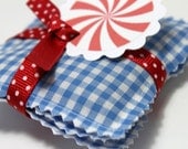Organic Lavender Linen Sachets. Blue Gingham Set of 3. Handmade by Peppermint Pinwheels.
