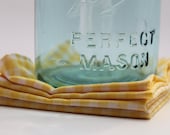 4 Cloth Lunchbox Napkins - Yellow Gingham