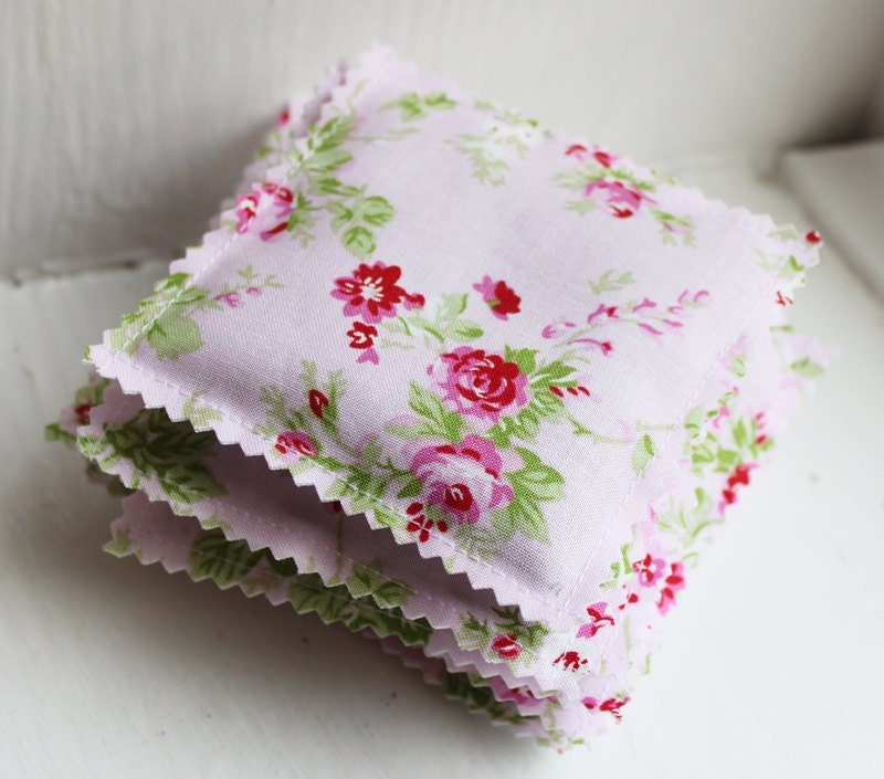 Pink Rose Organic Lavender Sachets, Set of 3, Bridal Shower Favor. Teacher Gift. Stocking Stuffer