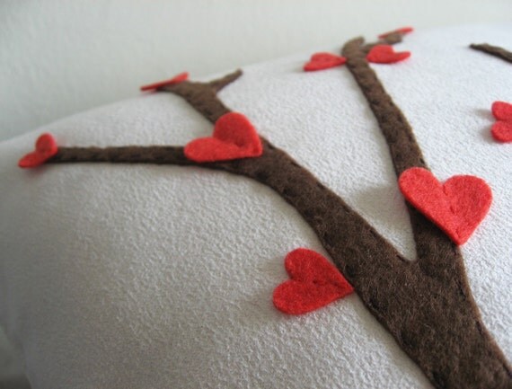 SALE. Love Trees Blossom White Pillow Cover. For Your Special One. Christmas Pillow