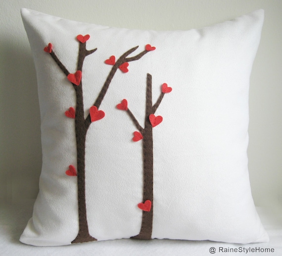 SALE. Love Trees Blossom White Pillow Cover. For Your Special One. Christmas Pillow