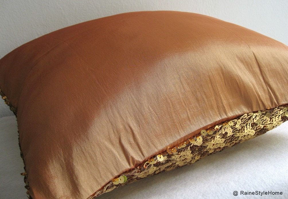 SALE. Starry Night. Luxury Glamour. Gold Sequins Embellished Pillow Cover. Hand Sewn