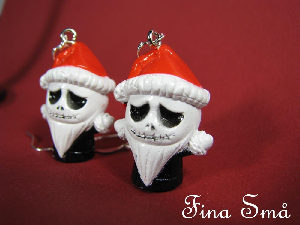 SALE LAST CHANCE One of a kind Beaded Jack Santa Nightmare before Christmas Earrings Kawaii emo gothic punk lolita rock
