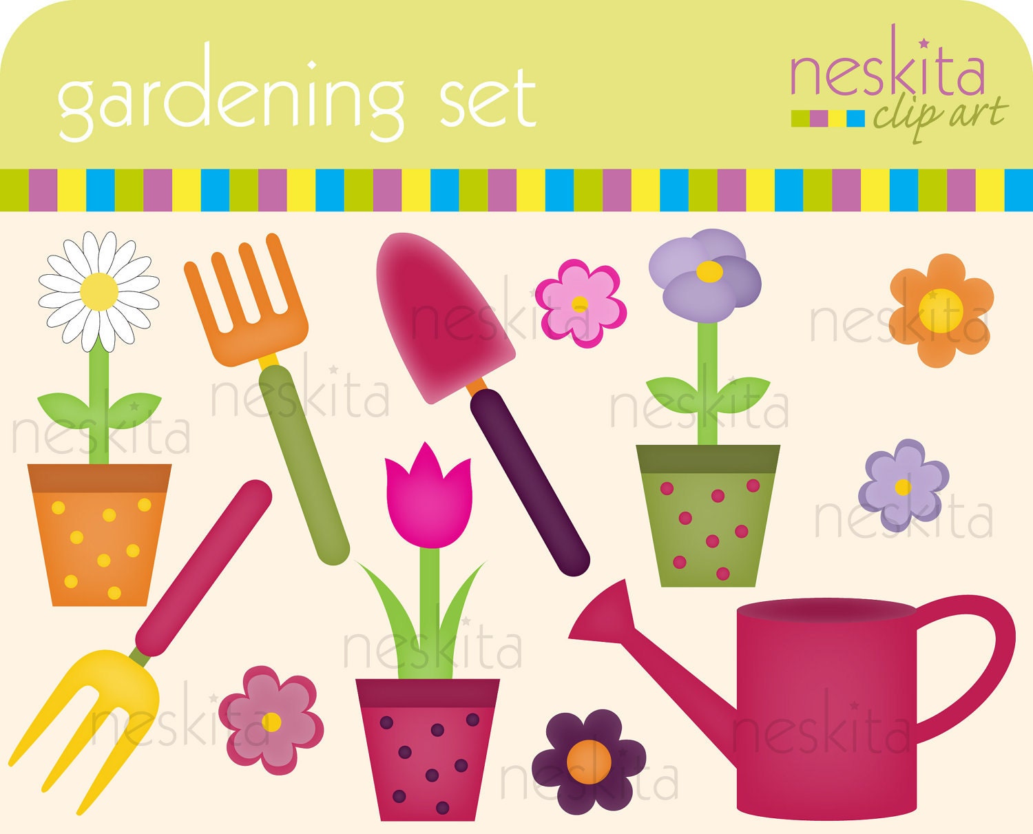 Clip art set - Gardening