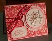 Valentines Day Card, Changito the Monkey Playing Cupid