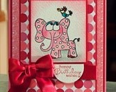 Polka Dot Elephant Birthday Card