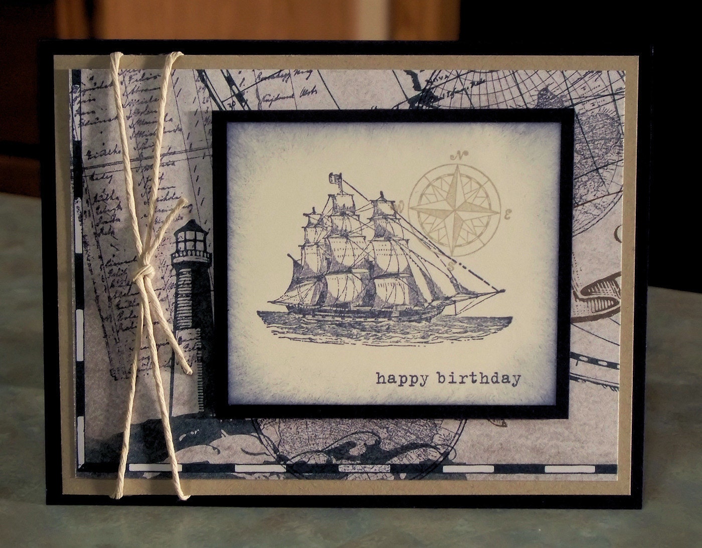 Masculine Birthday Card or Fathers Day Card, using Stampin Up The Open Sea