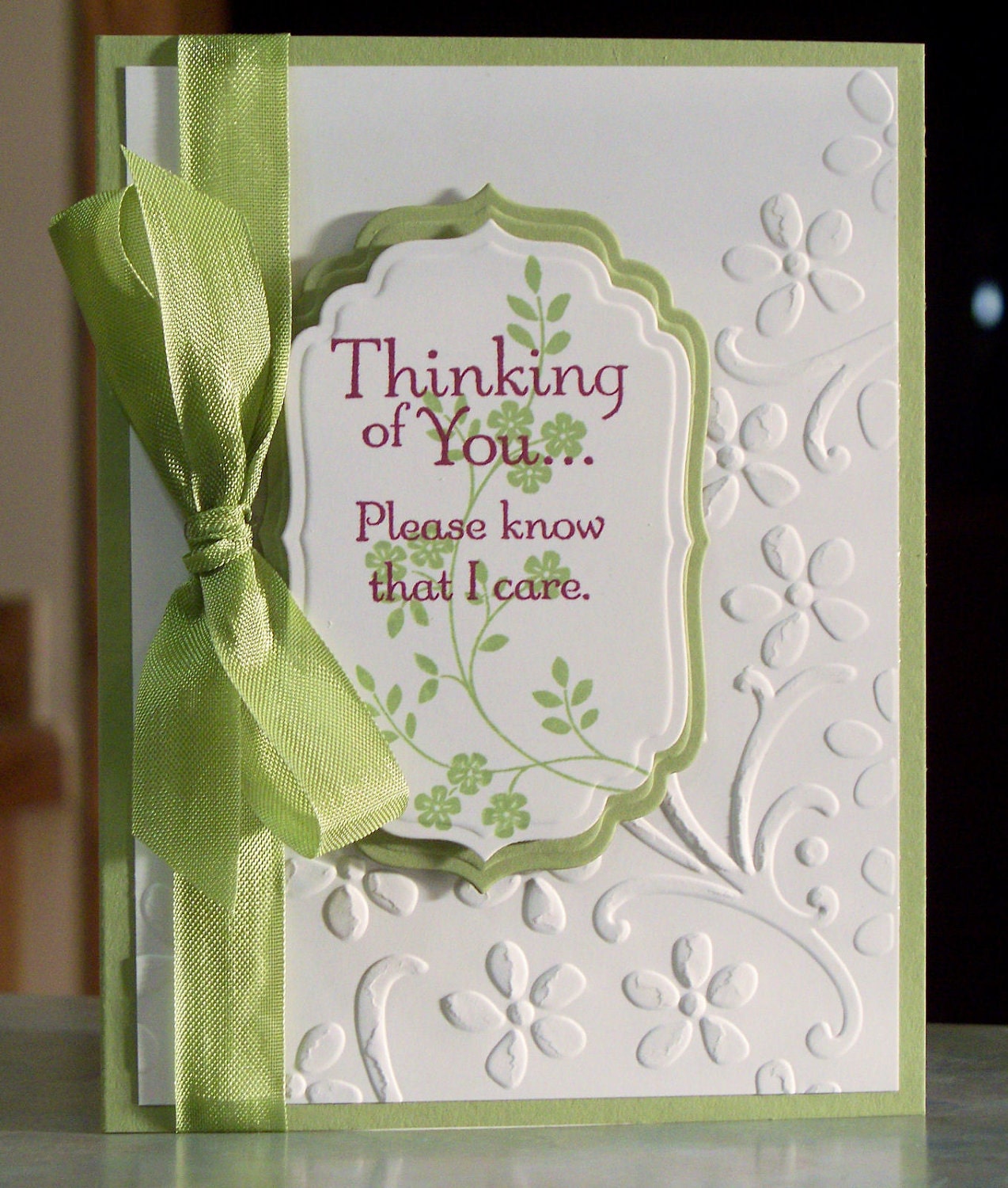 Handmade Sympathy Card Stampin' Up Thoughts & by WhimsyArtCards