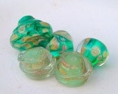 Lampwork Beads, Pebbles in Shallow Sea, Spring Fashion, Mother's Day Handmade Lampwork Jewelry supplies