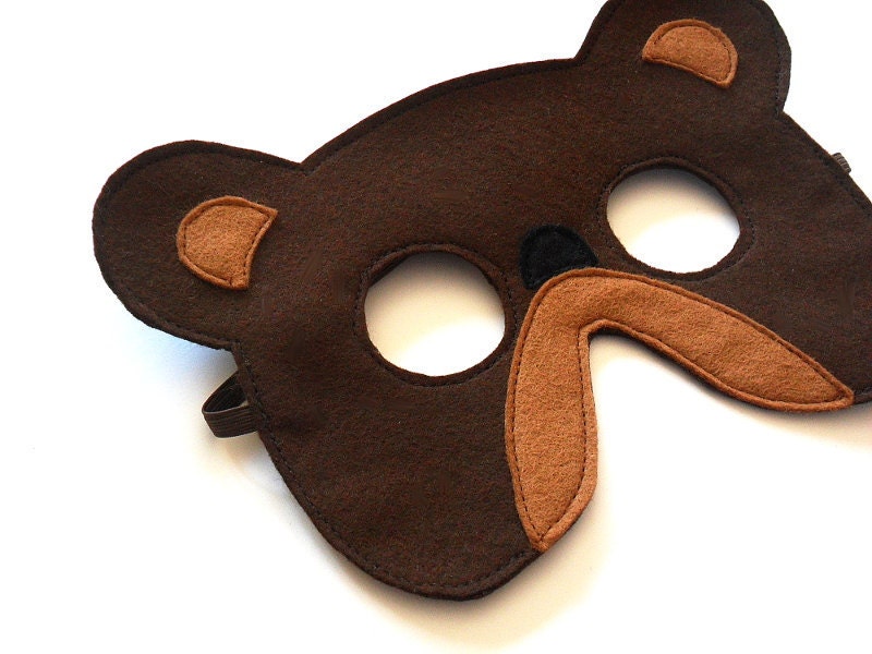 Bear Felt Children Mask Kids Carnival Mask, Dress up Costume Accessory, Pretend Play Toy for Girls Boys and Toddlers