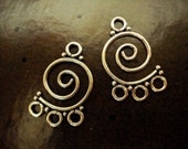 SALE - One Pair Bali Sterling Silver Spiral Chandelier Findings (2 pieces)
