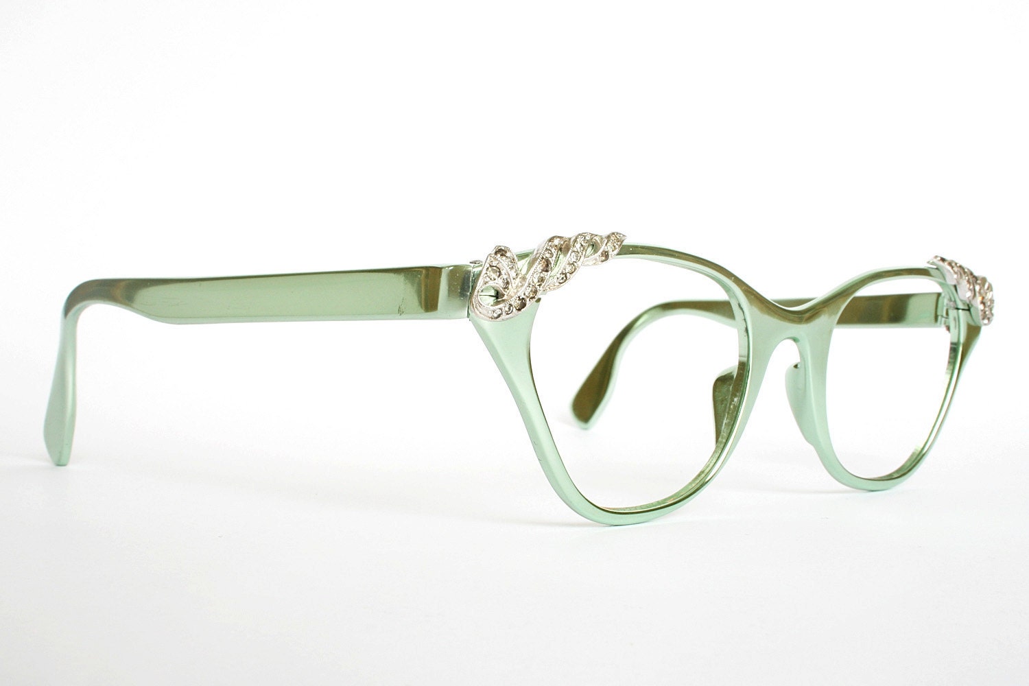 Vintage Mint Green Tura Cat Eye Glasses