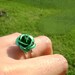Romantic - green flower adjustable ring