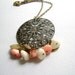 Dazzle up - super long necklace charm pendant natural painted soft peach ivory stones