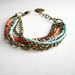 Mixed up - Four bohemian stacking bracelets at your colors choice orange turquoise red black coral