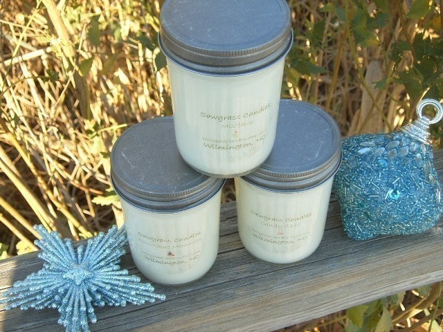 Trio Bundle - Three 8oz candles soy wax candles scented with Essential Oils