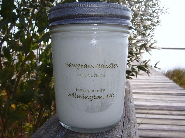 Soy Wax Candle - SUNSHINE - 8oz. scented with essential oils
