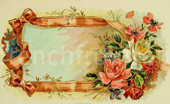 antique victorian pink roses frame cigar box label 1905 lithograph