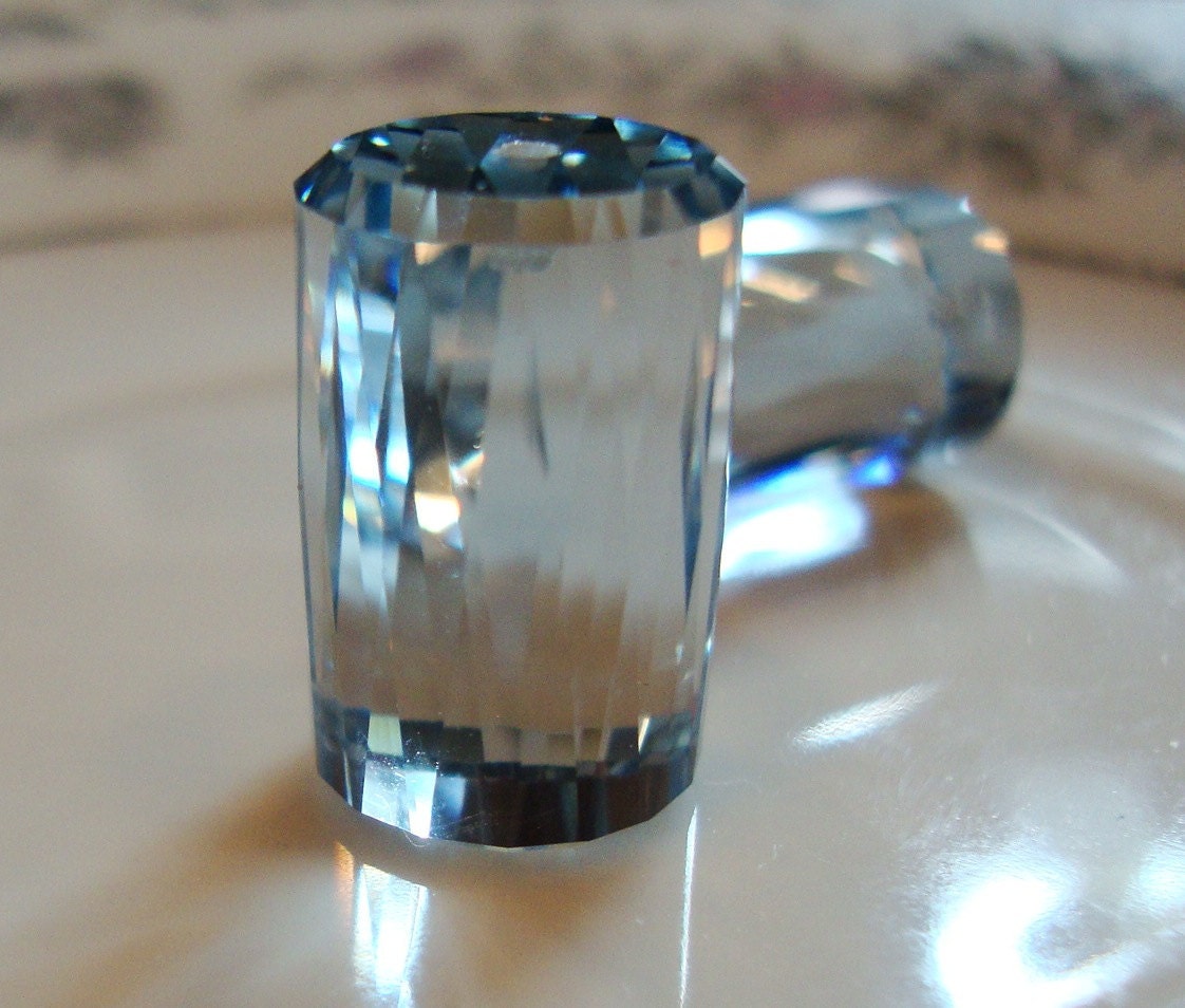 One Sky Blue Topaz Cylinder Shape Pendant Briolette Half Drilled