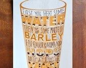 Beer - Two color silk screen print