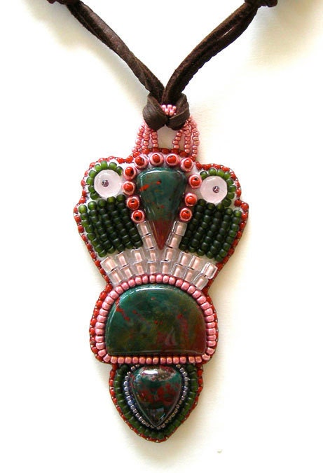 Tribal necklace - bloodstone necklace -talisman necklace- statement necklace - interesting necklace - boho necklace  - mystical necklace