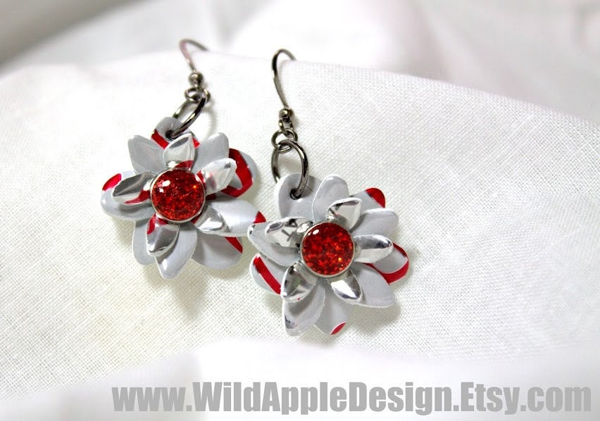 Upcycled Aluminum Can Earrings - Limited Edition Coca Cola White Arctic Home