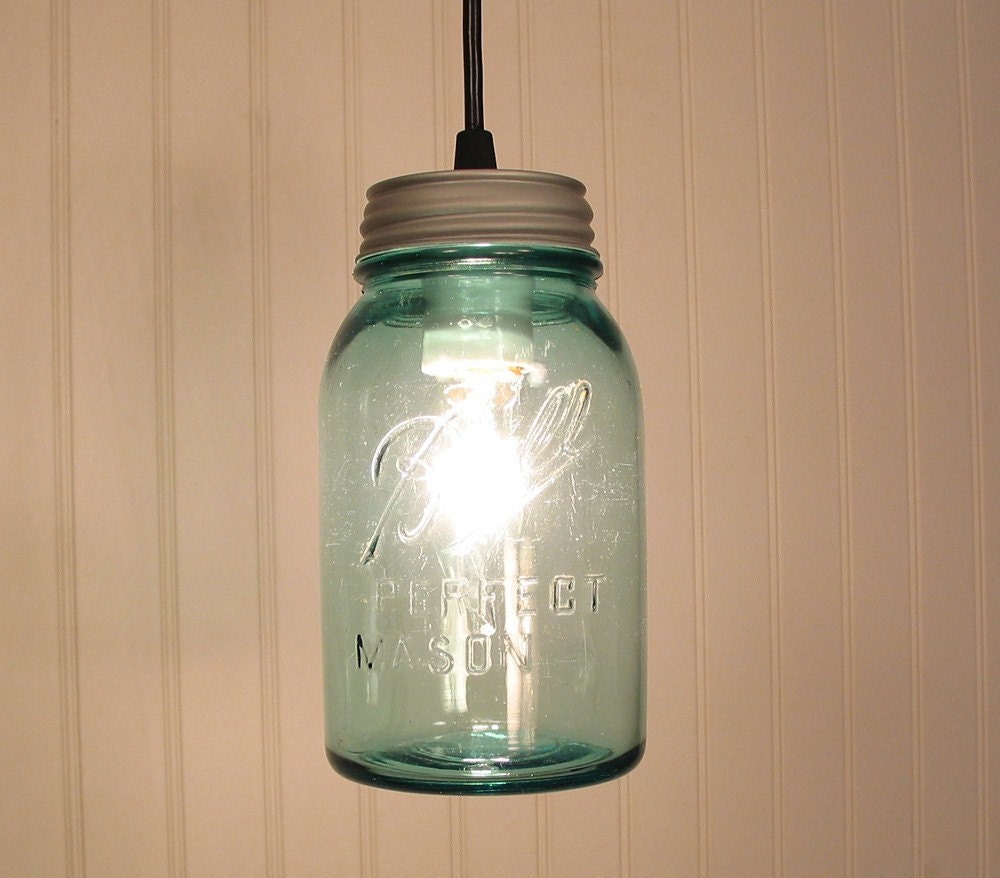 Vintage Blue Canning Jar PENDANT Created NEW