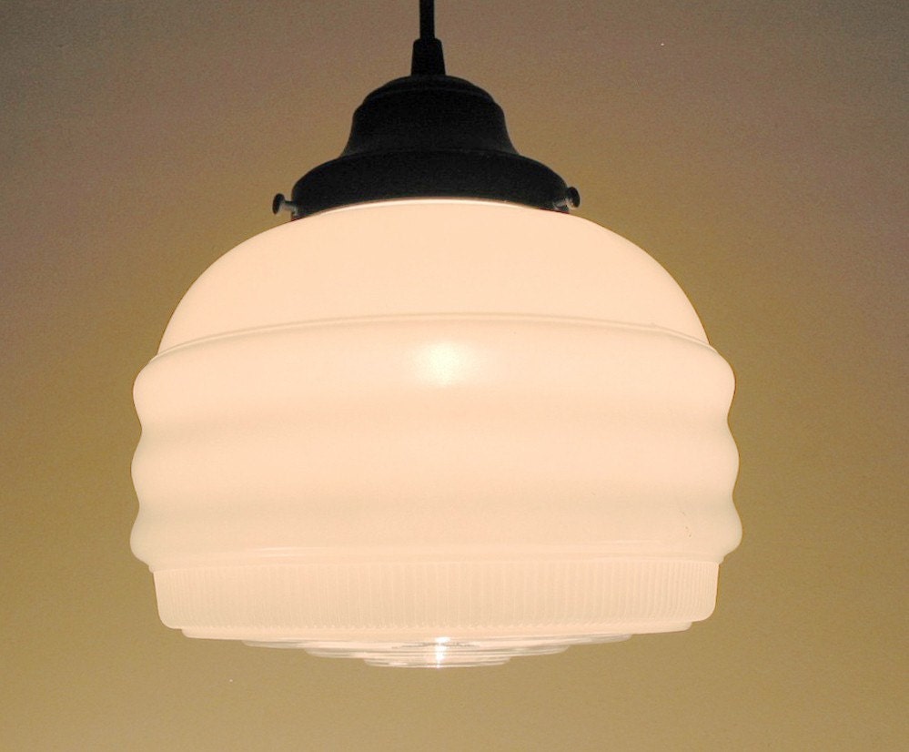 Acadia. Vintage Milkglass PENDANT LIGHT made NEW