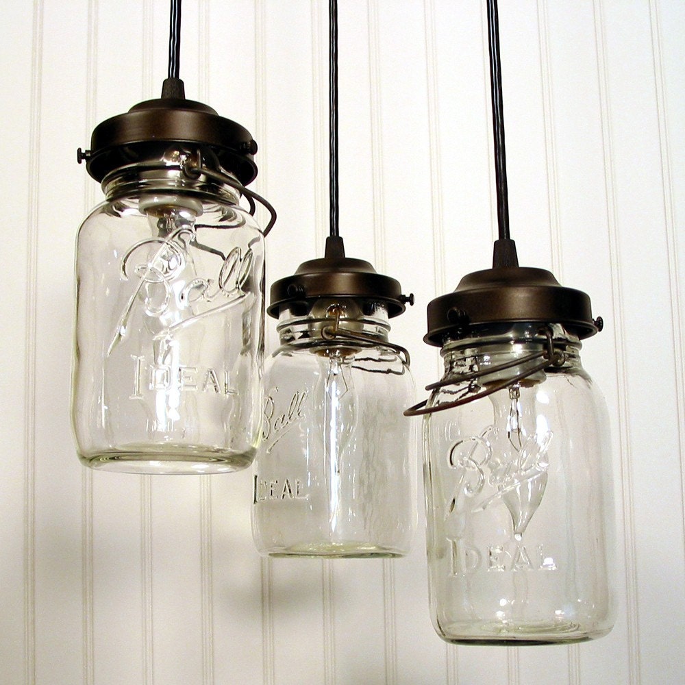 Vintage Canning Jar CHANDELIER Created NEW
